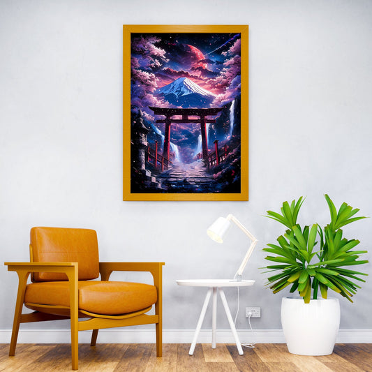 Cherry Dream Torii Gate Asian Style Poster | Wall Art for Home & Office | High-Quality Print - High-Quality Visual Display