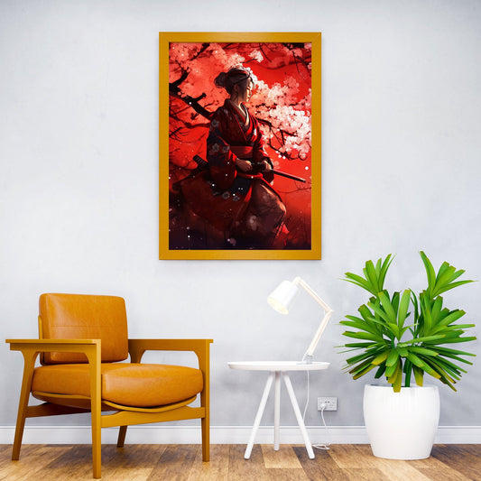 Cherry blossom samurai Asian Style Poster | Wall Art for Home & Office | High-Quality Print - High-Quality Visual Display