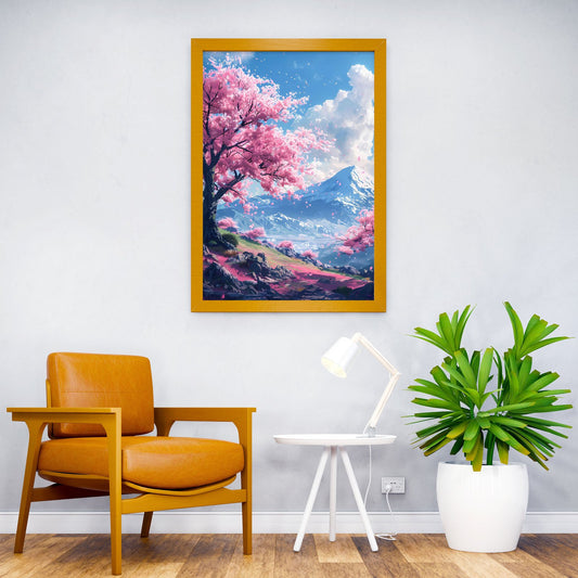 Cherry blossom tree lofi Asian Style Poster | Wall Art for Home & Office | High-Quality Print - High-Quality Visual Display