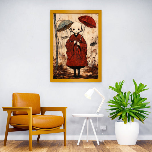 Child with Umbrellas Asian Style Poster | Wall Art for Home & Office | High-Quality Print - High-Quality Visual Display