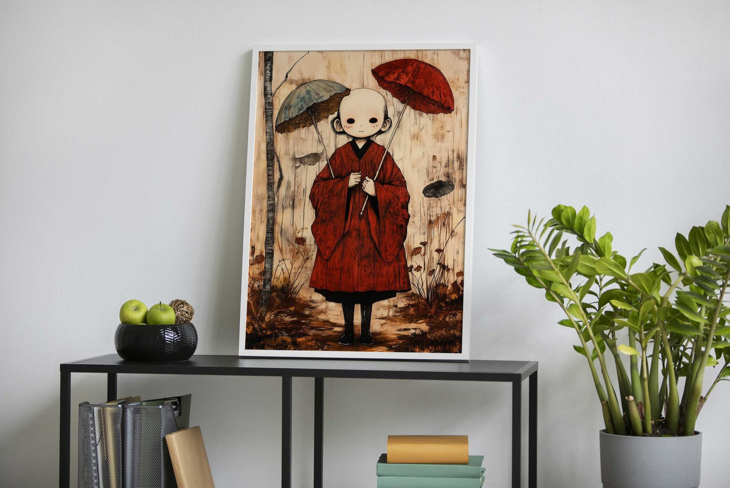 Child with Umbrellas Asian Style Poster | Wall Art for Home & Office | High-Quality Print - High-Quality Visual Display