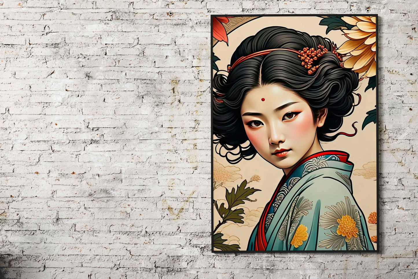 China Floral Girl Asian Style Poster | Wall Art for Home & Office | High-Quality Print - High-Quality Visual Display