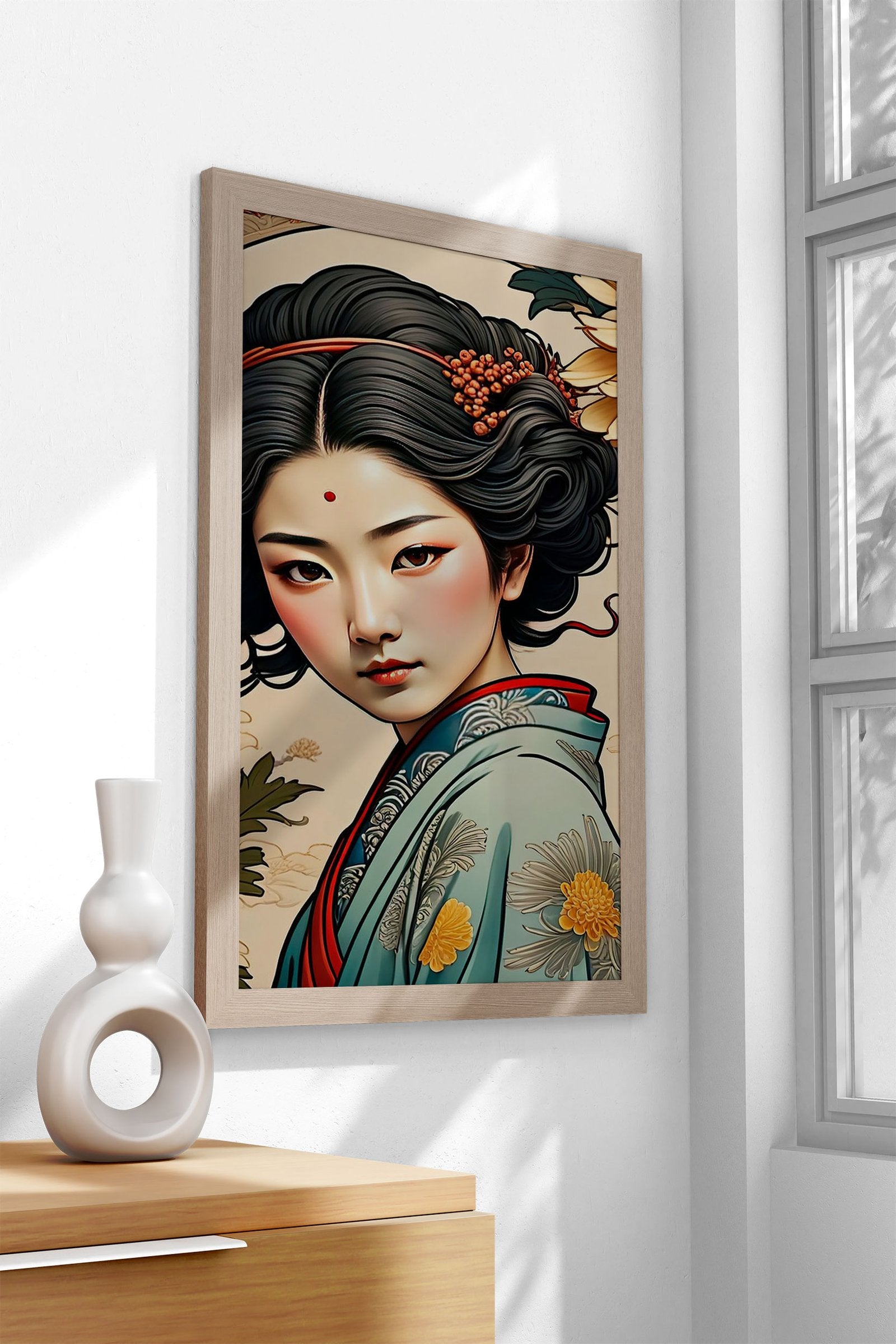 China Floral Girl Asian Style Poster | Wall Art for Home & Office | High-Quality Print - High-Quality Visual Display