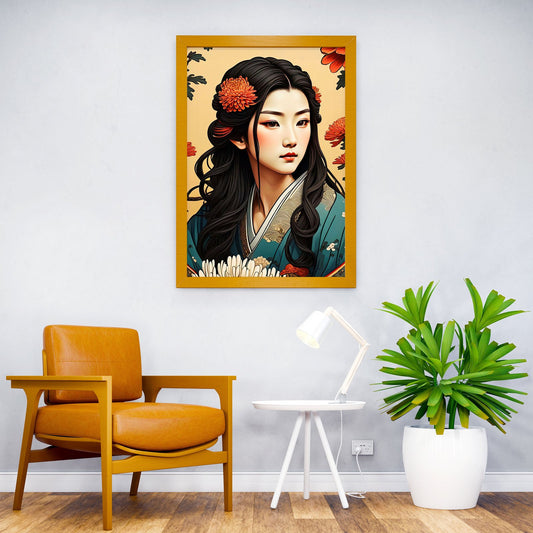 Chinese Floral Girl Asian Style Poster | Wall Art for Home & Office | High-Quality Print - High-Quality Visual Display