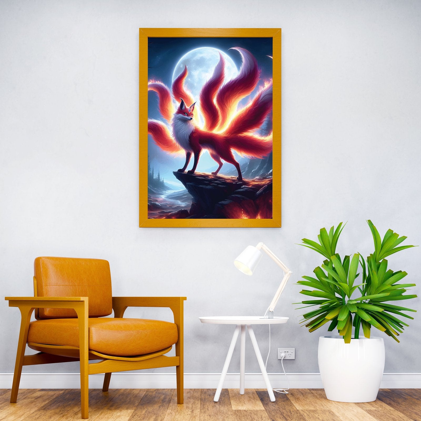 Chinese Kitsune Moonlight Asian Style Poster | Wall Art for Home & Office | High-Quality Print - High-Quality Visual Display