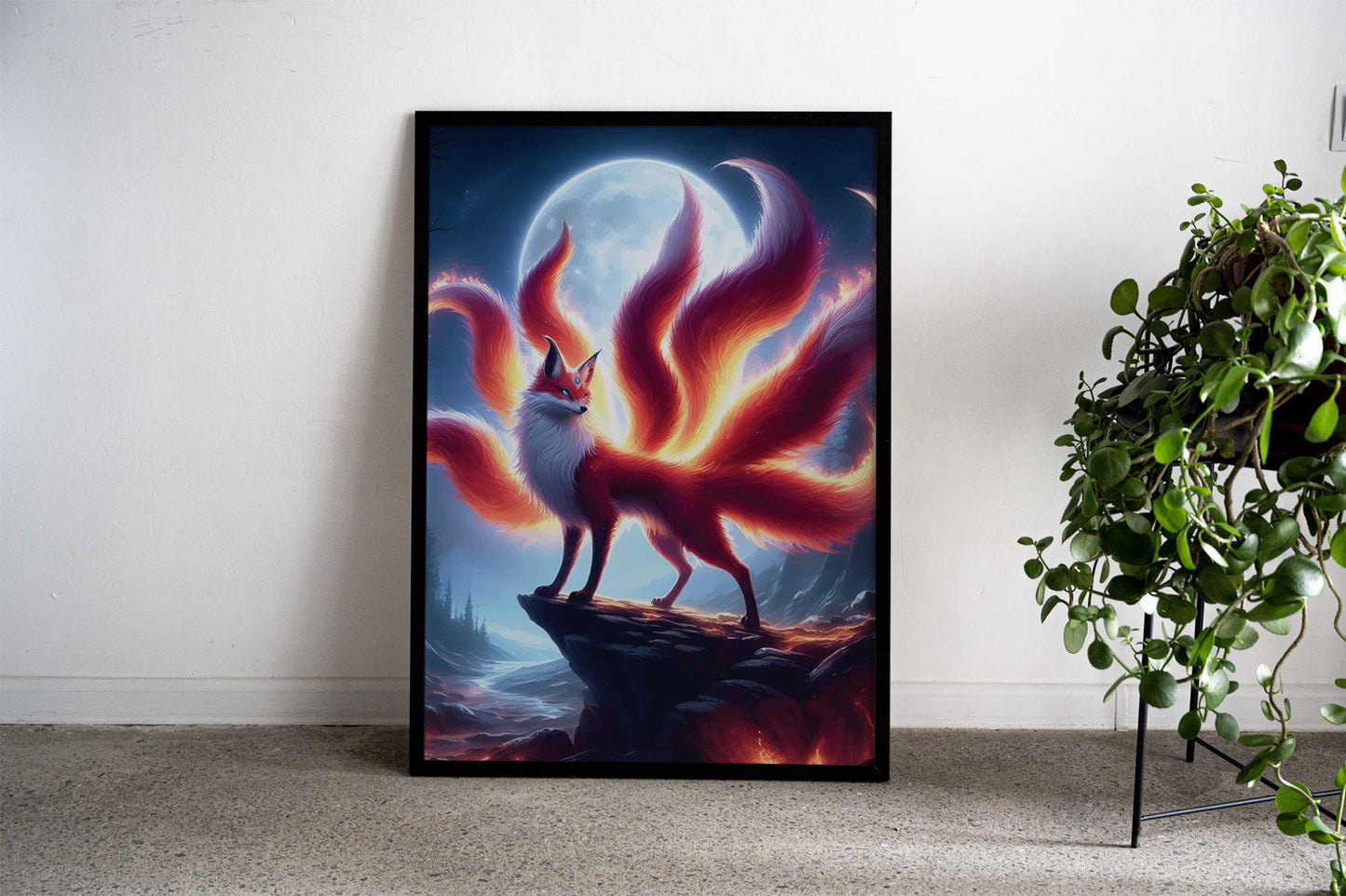 Chinese Kitsune Moonlight Asian Style Poster | Wall Art for Home & Office | High-Quality Print - High-Quality Visual Display