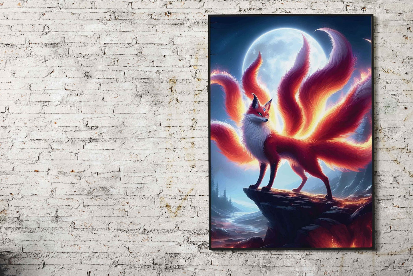 Chinese Kitsune Moonlight Asian Style Poster | Wall Art for Home & Office | High-Quality Print - High-Quality Visual Display