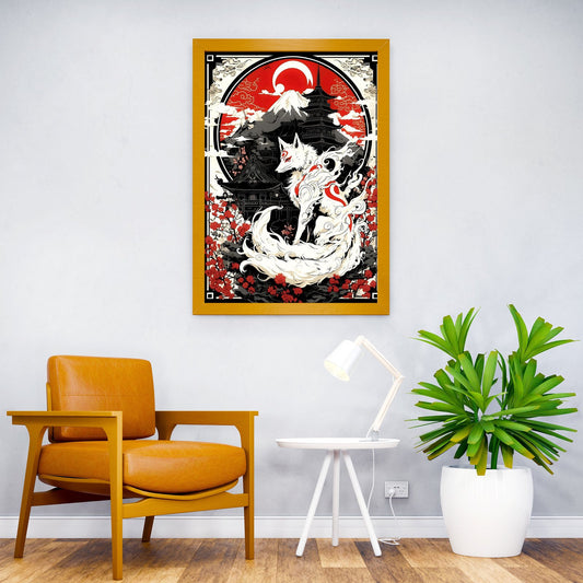 Chinese Kitsune Asian Style Poster | Wall Art for Home & Office | High-Quality Print - High-Quality Visual Display