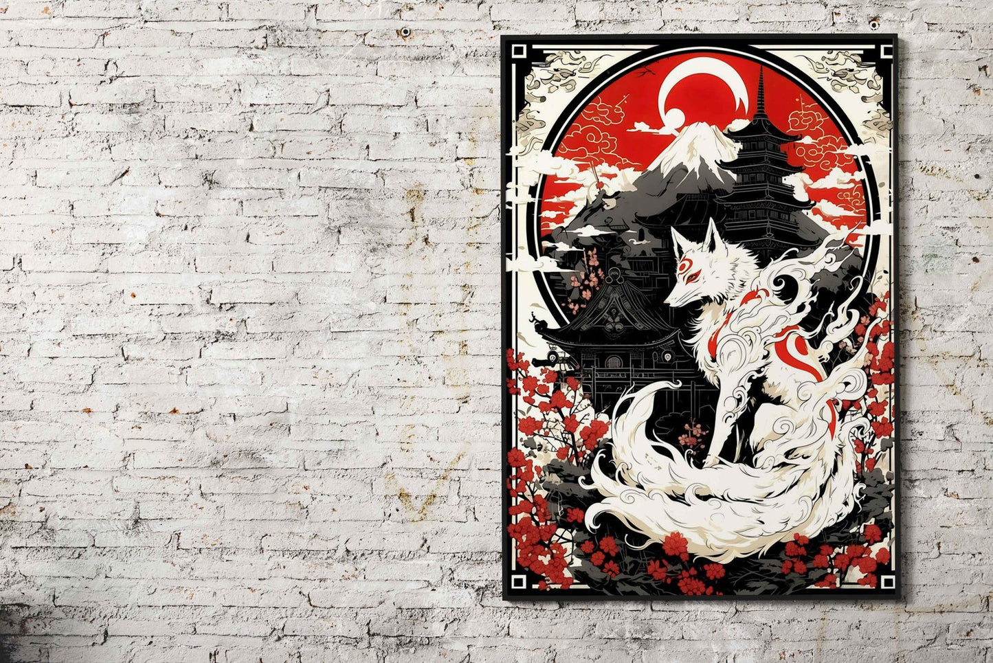 Chinese Kitsune Asian Style Poster | Wall Art for Home & Office | High-Quality Print