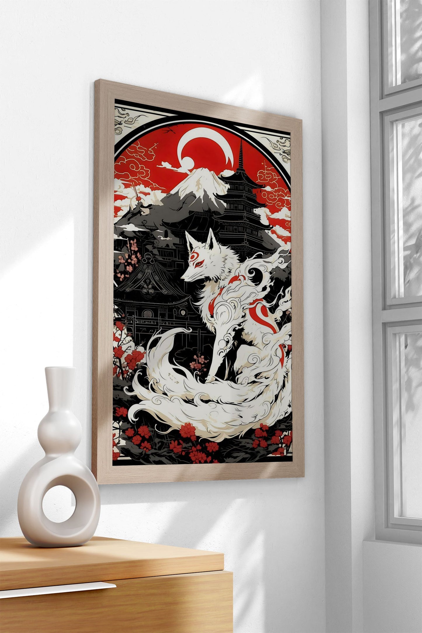 Chinese Kitsune Asian Style Poster | Wall Art for Home & Office | High-Quality Print