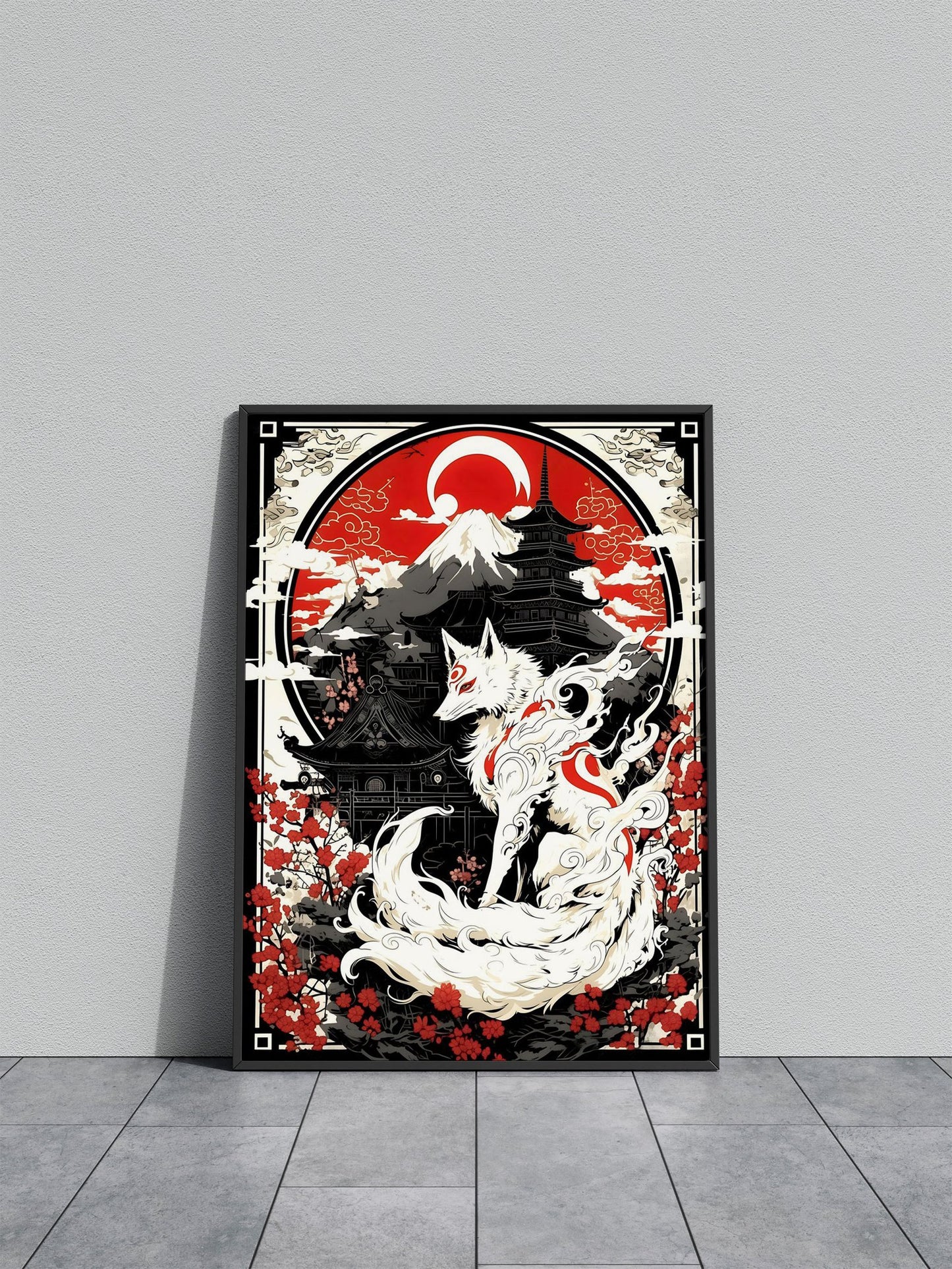 Chinese Kitsune Asian Style Poster | Wall Art for Home & Office | High-Quality Print