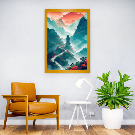 Chinese Landscape Mountain Asian Style Poster | Wall Art for Home & Office | High-Quality Print - High-Quality Visual Display