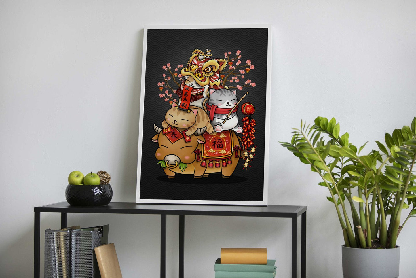 Chinese New Year Cats Asian Style Poster | Wall Art for Home & Office | High-Quality Print