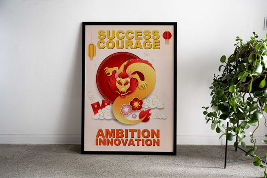 Chinese New Year Dragon Asian Style Poster | Wall Art for Home & Office | High-Quality Print - High-Quality Visual Display