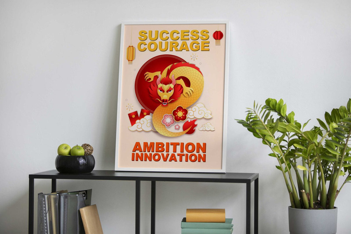 Chinese New Year Dragon Asian Style Poster | Wall Art for Home & Office | High-Quality Print - High-Quality Visual Display