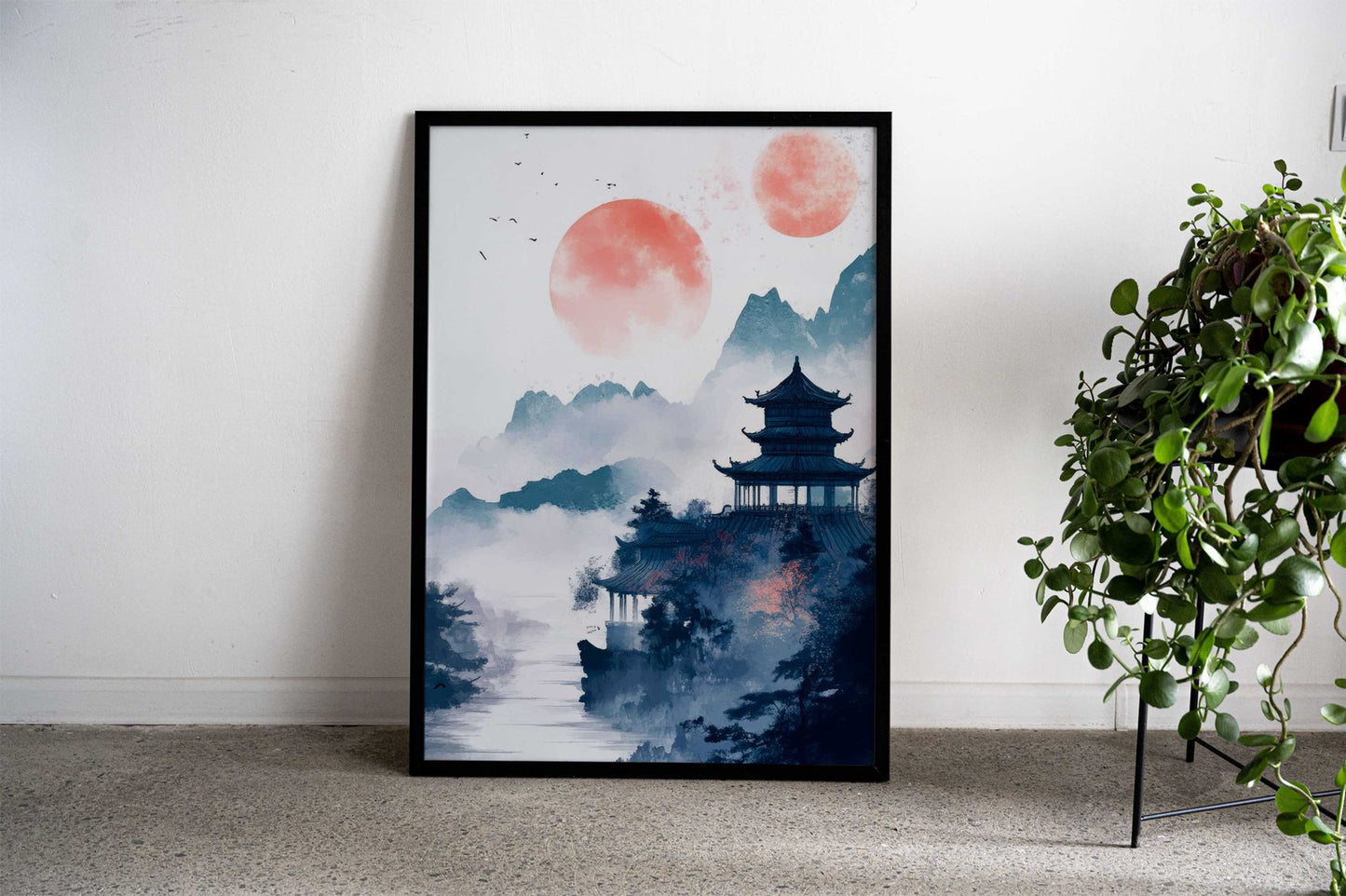 Chinese Pagoda Landscape Asian Style Poster | Wall Art for Home & Office | High-Quality Print