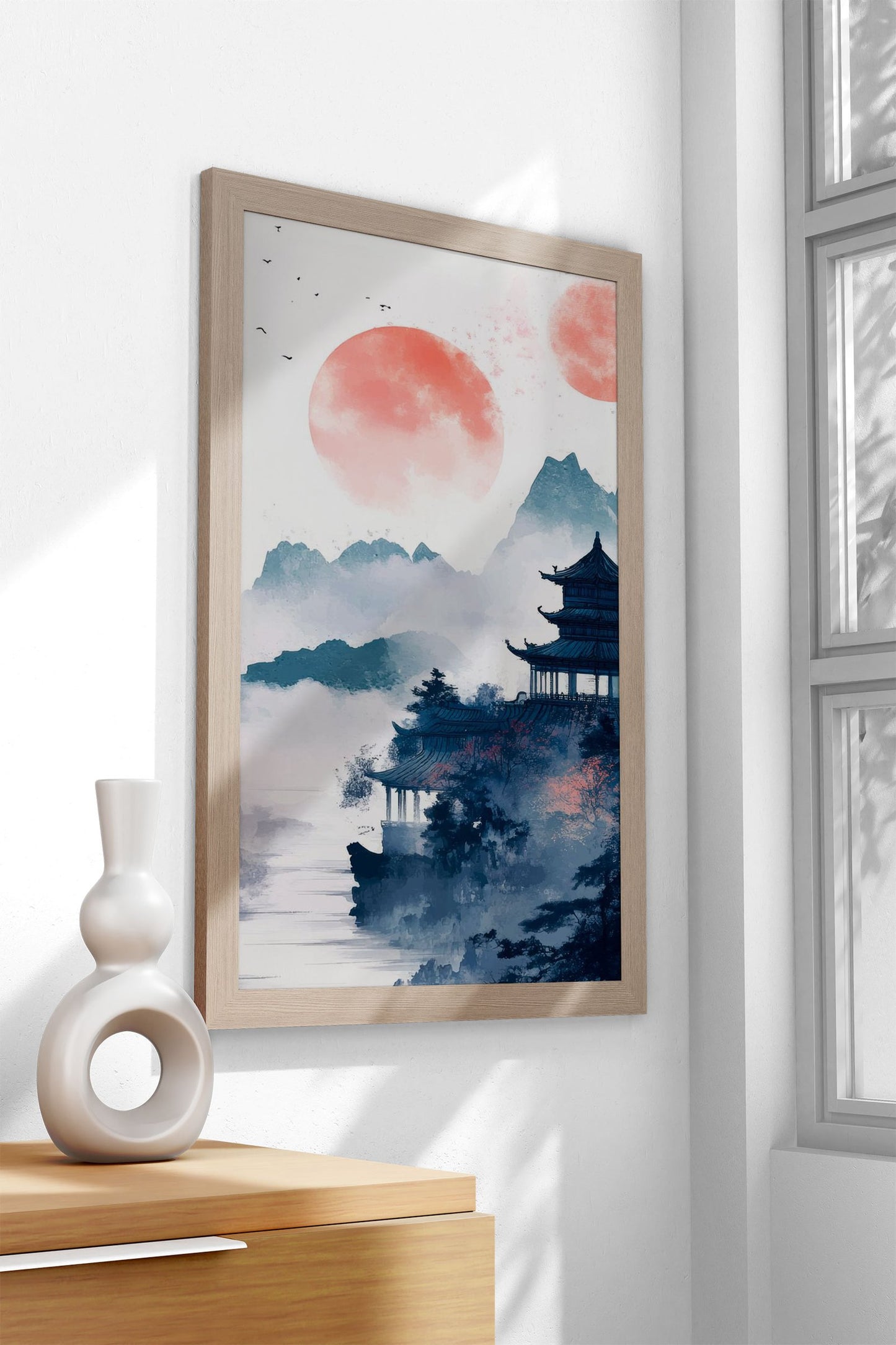Chinese Pagoda Landscape Asian Style Poster | Wall Art for Home & Office | High-Quality Print