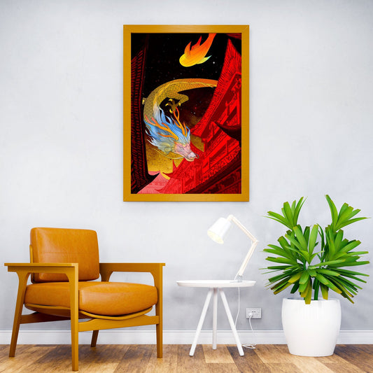 Chinese dragon lanten Asian Style Poster | Wall Art for Home & Office | High-Quality Print - High-Quality Visual Display