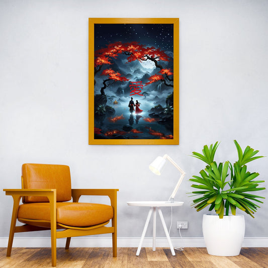 Chinese love in the Moonlight Asian Style Poster | Wall Art for Home & Office | High-Quality Print - High-Quality Visual Display