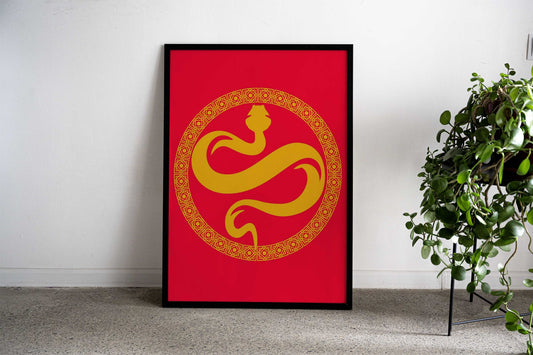 Chinese lucky snake year Asian Style Poster | Wall Art for Home & Office | High-Quality Print - High-Quality Visual Display