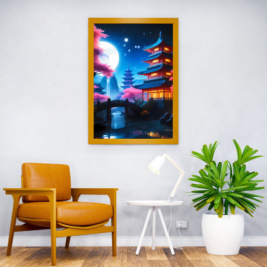 Chinese pagoda under full Asian Style Poster | Wall Art for Home & Office | High-Quality Print - High-Quality Visual Display