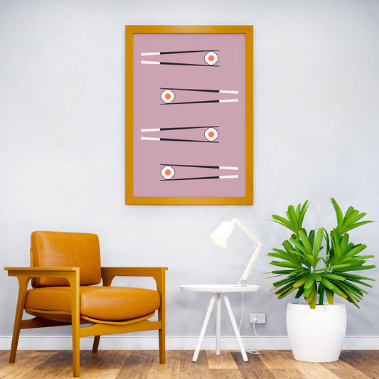 Chopsticks and sushi rolls Asian Style Poster | Wall Art for Home & Office | High-Quality Print - High-Quality Visual Display
