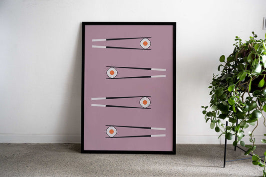 Chopsticks and sushi rolls Asian Style Poster | Wall Art for Home & Office | High-Quality Print - High-Quality Visual Display