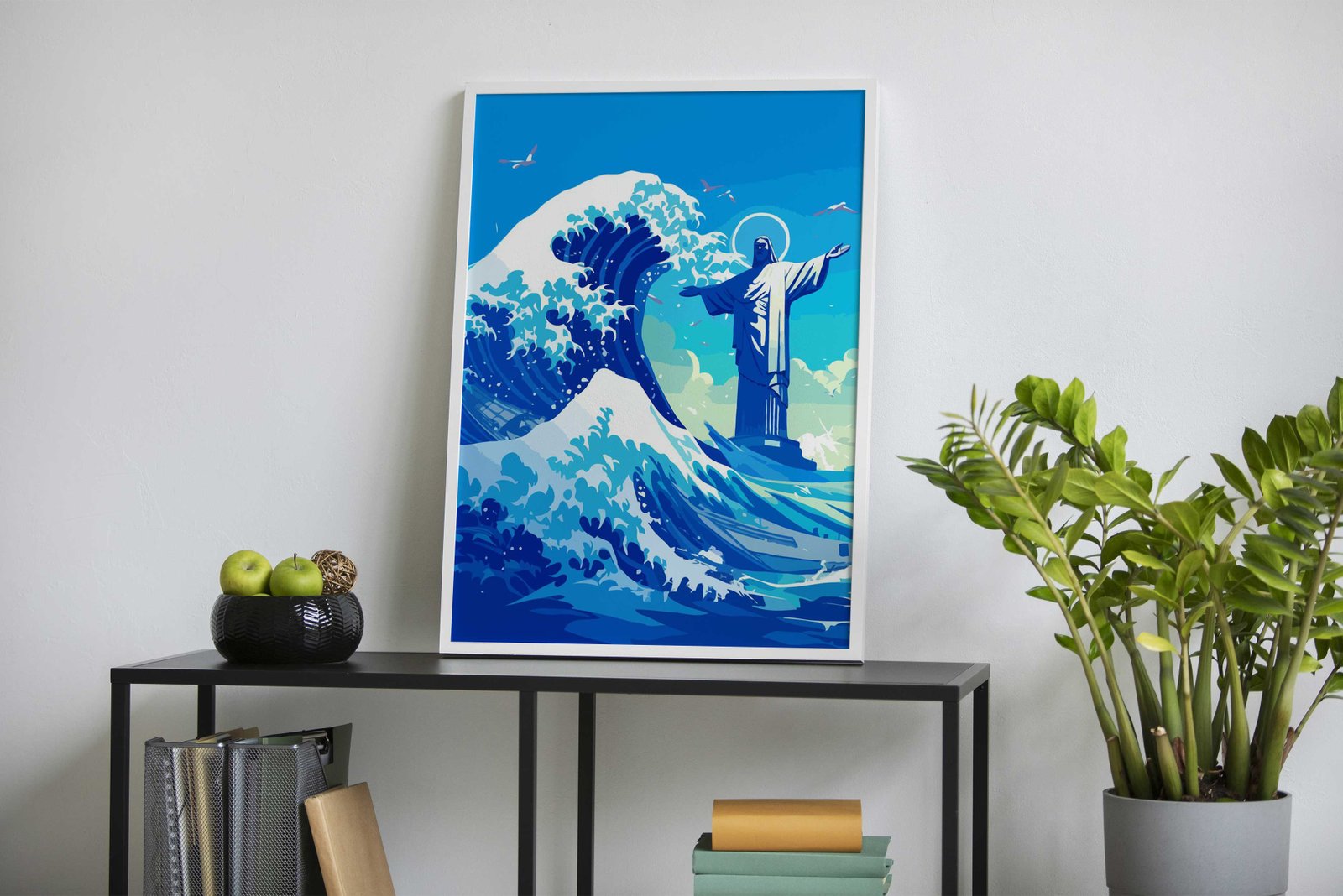 Christ the Redeemer Wave Asian Style Poster | Wall Art for Home & Office | High-Quality Print - High-Quality Visual Display