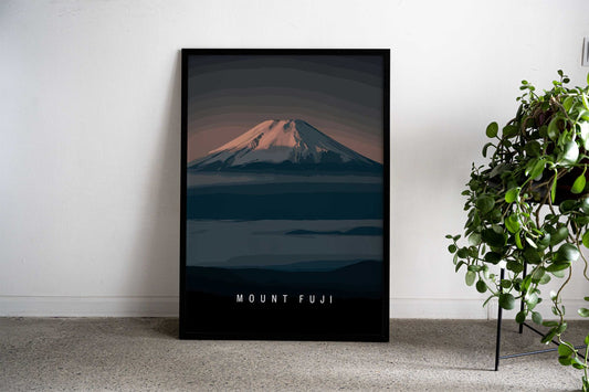 Clean Mt Fuji Japanese Art Asian Style Poster | Wall Art for Home & Office | High-Quality Print - High-Quality Visual Display
