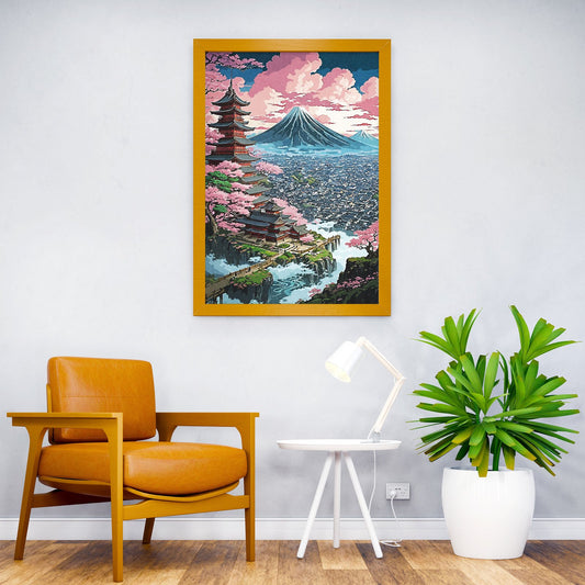 Coastal shoreline art Asian Style Poster | Wall Art for Home & Office | High-Quality Print - High-Quality Visual Display