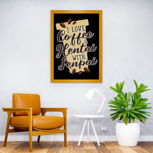 Coffee Anime Hentai Senpai Asian Style Poster | Wall Art for Home & Office | High-Quality Print - High-Quality Visual Display