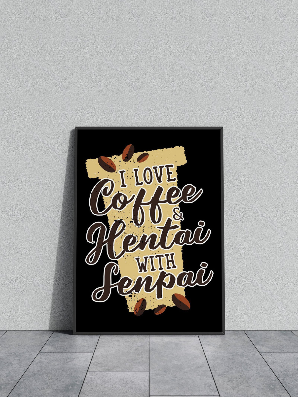 Coffee Anime Hentai Senpai Asian Style Poster | Wall Art for Home & Office | High-Quality Print - High-Quality Visual Display