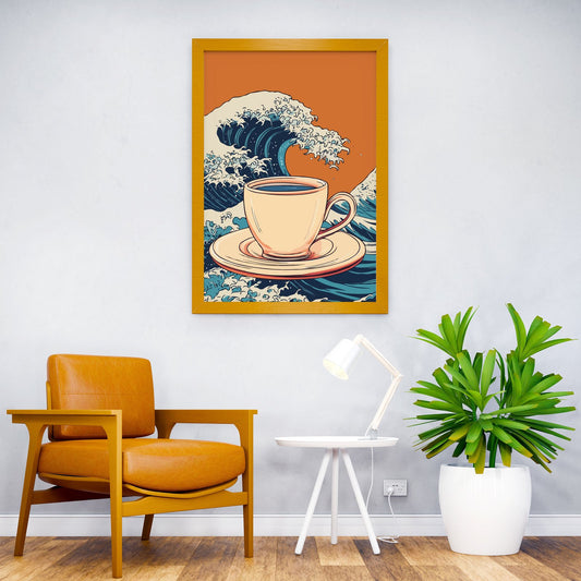 Coffee Wave Asian Style Poster | Wall Art for Home & Office | High-Quality Print - High-Quality Visual Display