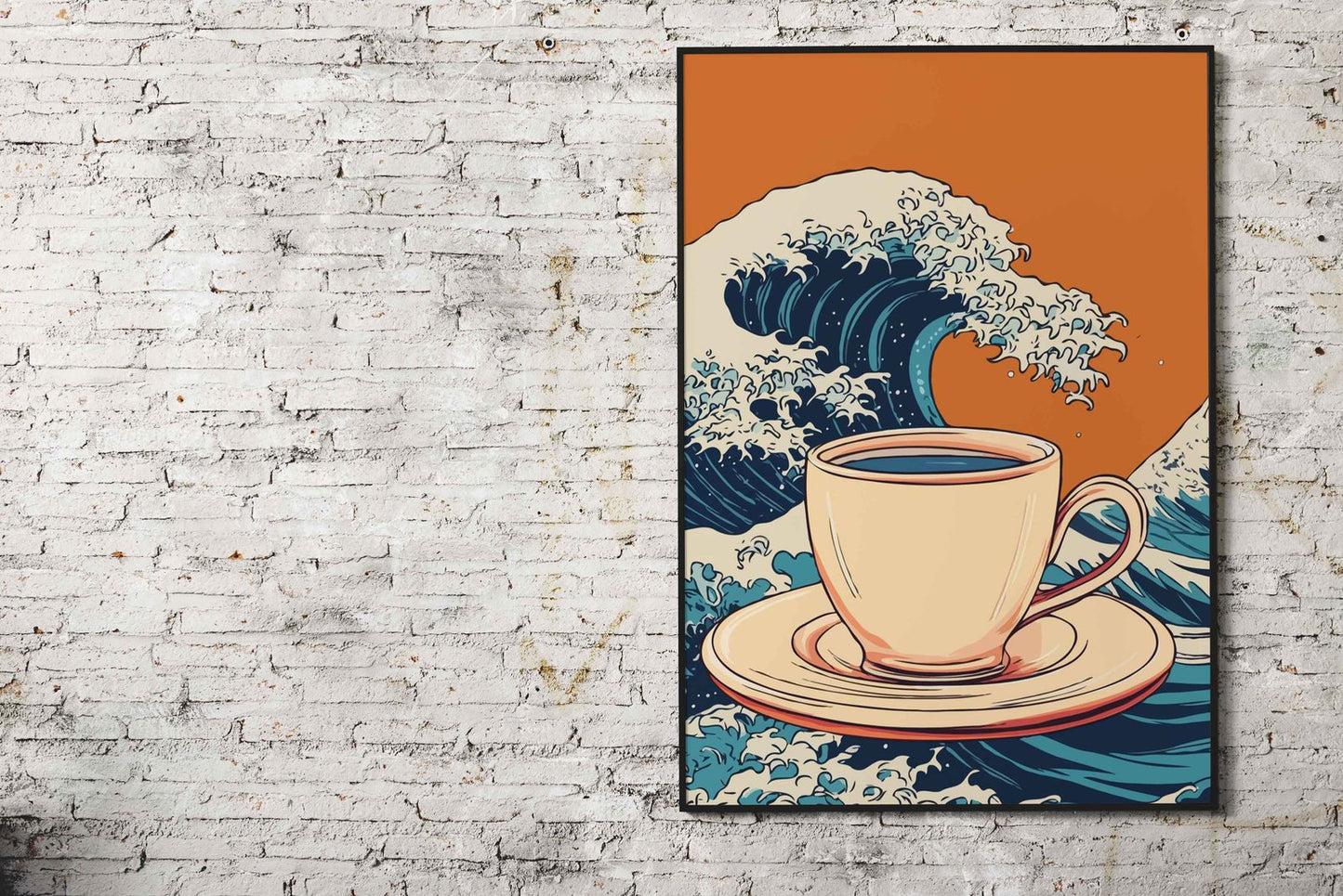 Coffee Wave Asian Style Poster | Wall Art for Home & Office | High-Quality Print