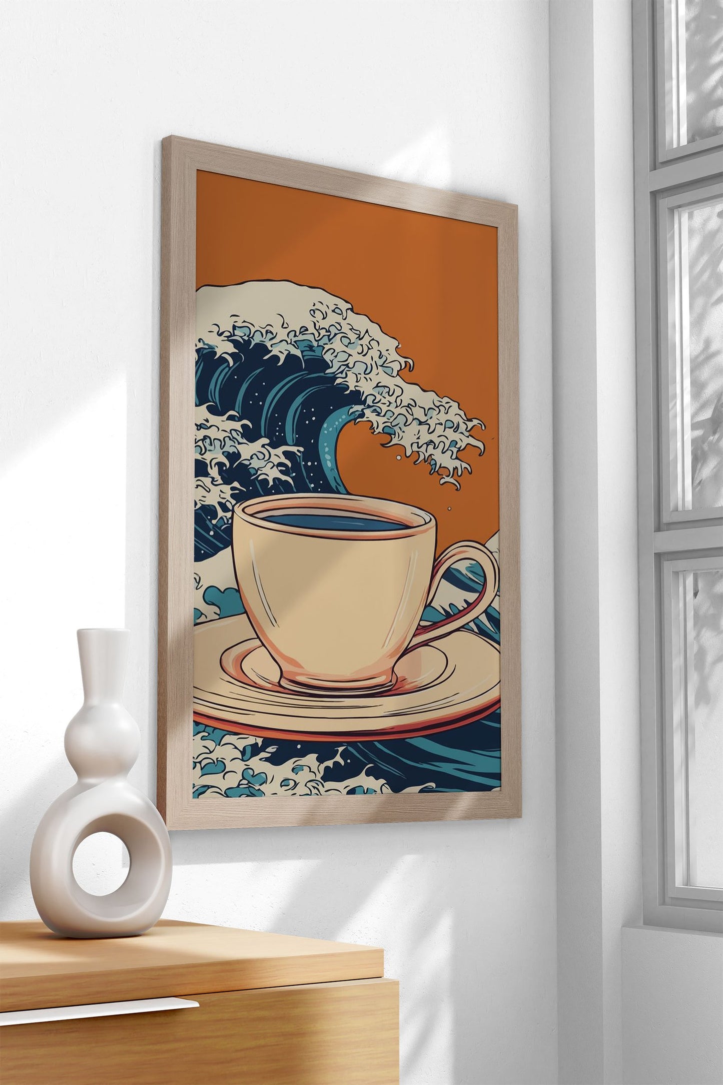Coffee Wave Asian Style Poster | Wall Art for Home & Office | High-Quality Print