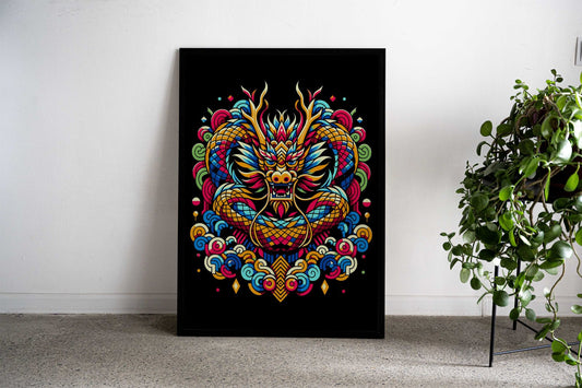 Colorful Dragon asian Illustration wpap Asian Style Poster | Wall Art for Home & Office | High-Quality Print - High-Quality Visual Display