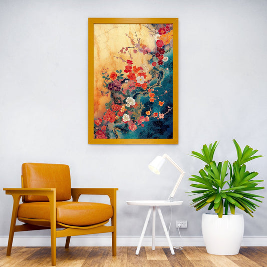 Colorful Flowers Asian Style Poster | Wall Art for Home & Office | High-Quality Print - High-Quality Visual Display