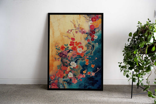 Colorful Flowers Asian Style Poster | Wall Art for Home & Office | High-Quality Print - High-Quality Visual Display
