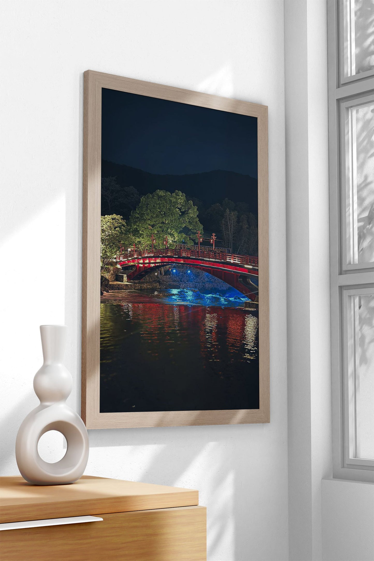 Colorful bridge at night Asian Style Poster | Wall Art for Home & Office | High-Quality Print
