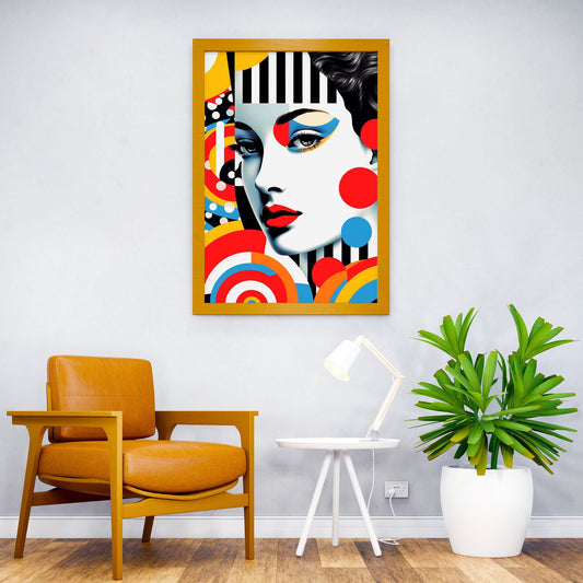 Colourful Female face Asian Style Poster | Wall Art for Home & Office | High-Quality Print - High-Quality Visual Display