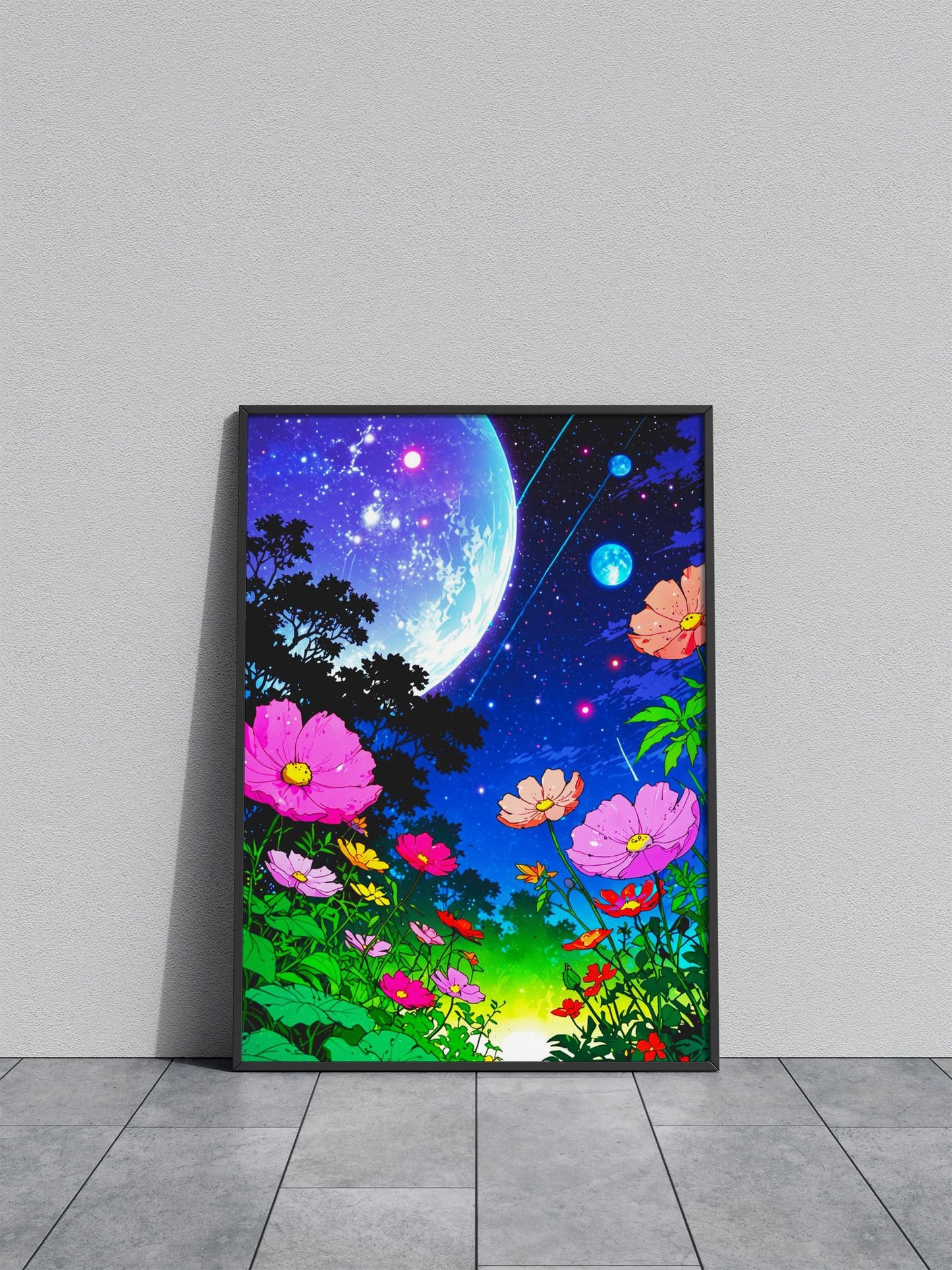 Cosmic Garden Asian Style Poster | Wall Art for Home & Office | High-Quality Print - High-Quality Visual Display