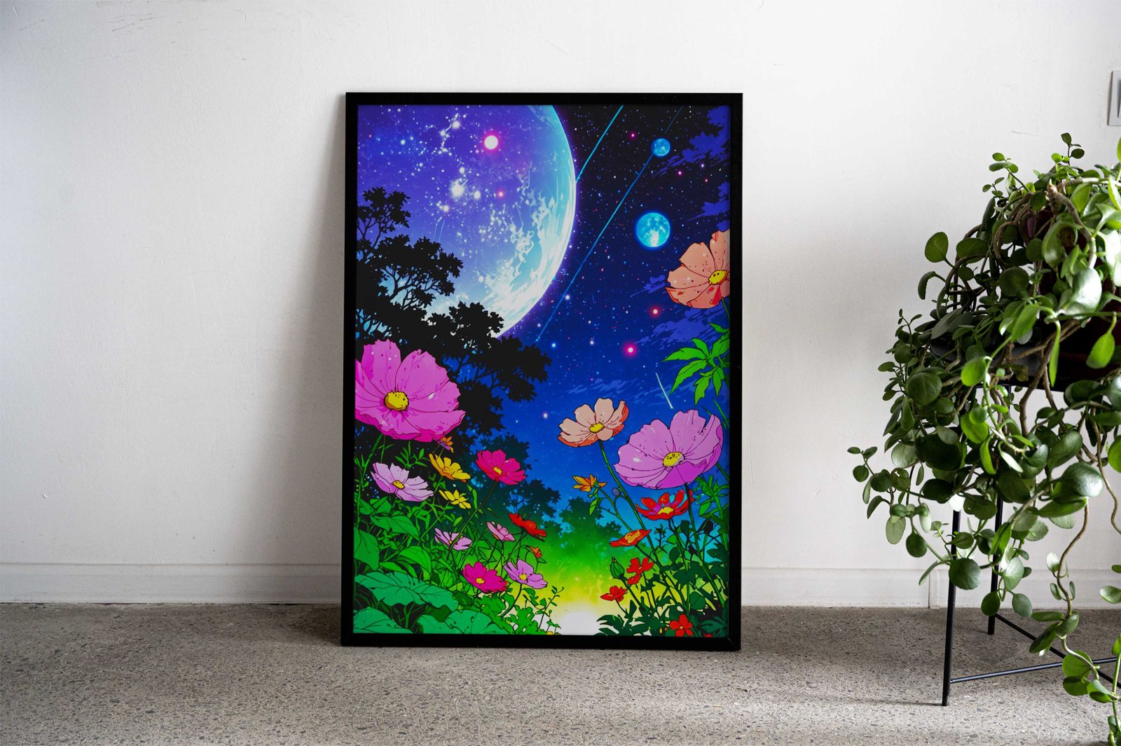 Cosmic Garden Asian Style Poster | Wall Art for Home & Office | High-Quality Print - High-Quality Visual Display