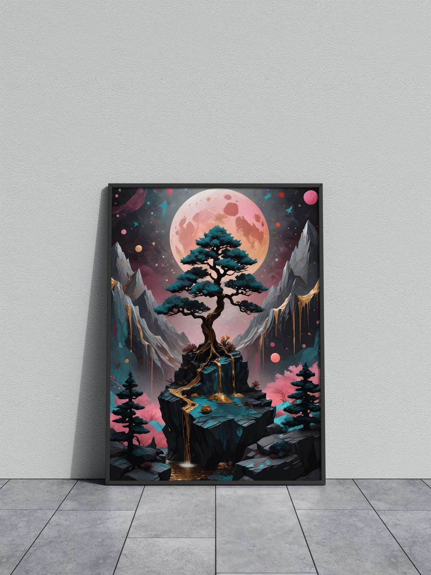 Cosmic Landscapes Asian Style Poster | Wall Art for Home & Office | High-Quality Print - High-Quality Visual Display