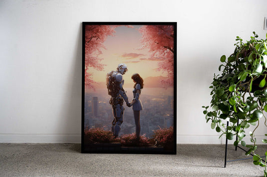 Couples in Cyberpunk Asian Style Poster | Wall Art for Home & Office | High-Quality Print - High-Quality Visual Display