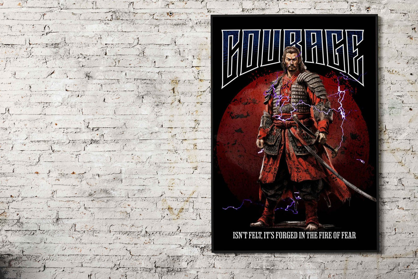 Courage Samurai Asian Style Poster | Wall Art for Home & Office | High-Quality Print