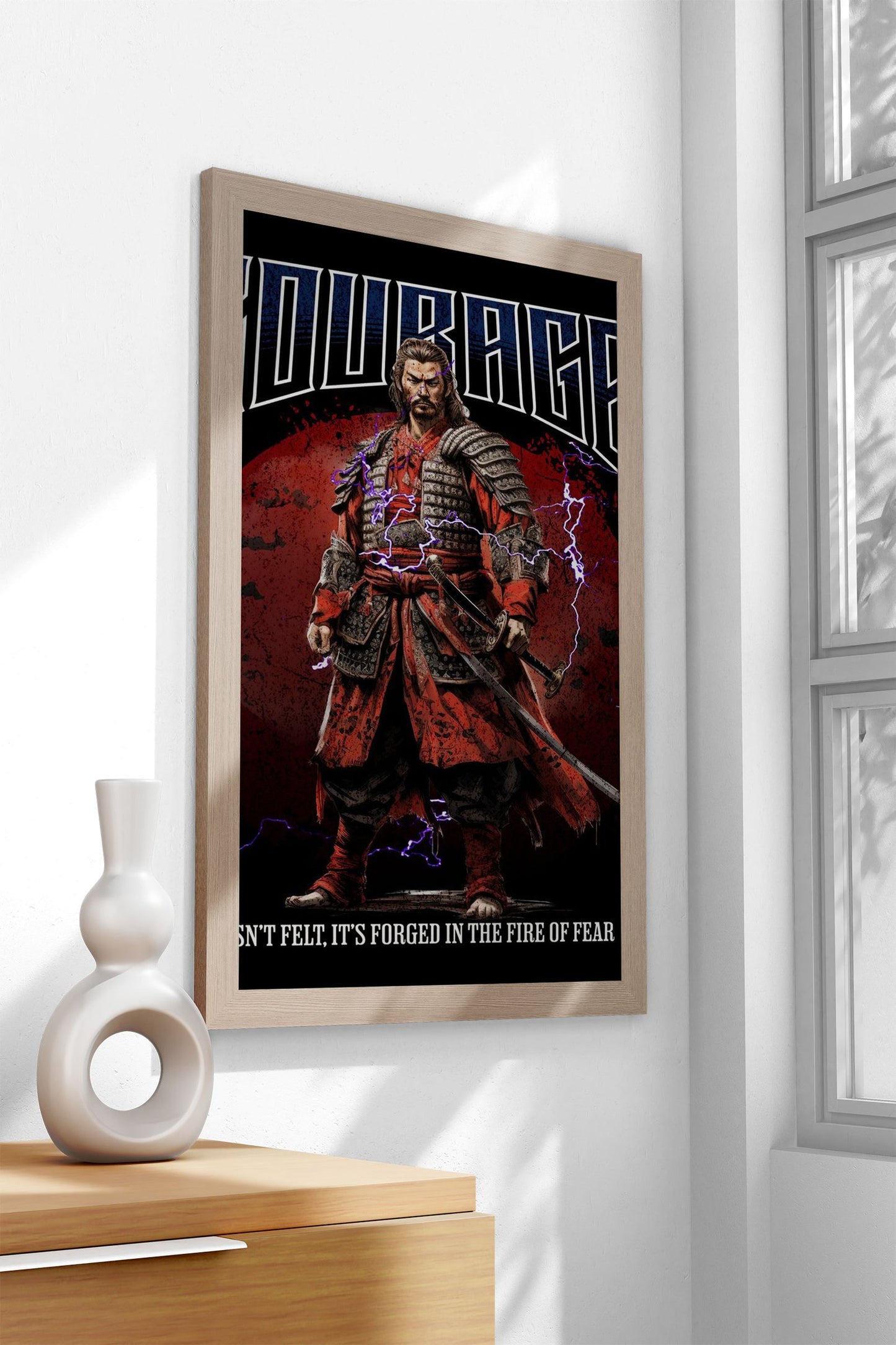 Courage Samurai Asian Style Poster | Wall Art for Home & Office | High-Quality Print
