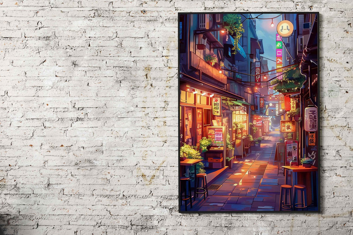 Cozy Lofi Street Anime Asian Style Poster | Wall Art for Home & Office | High-Quality Print - High-Quality Visual Display