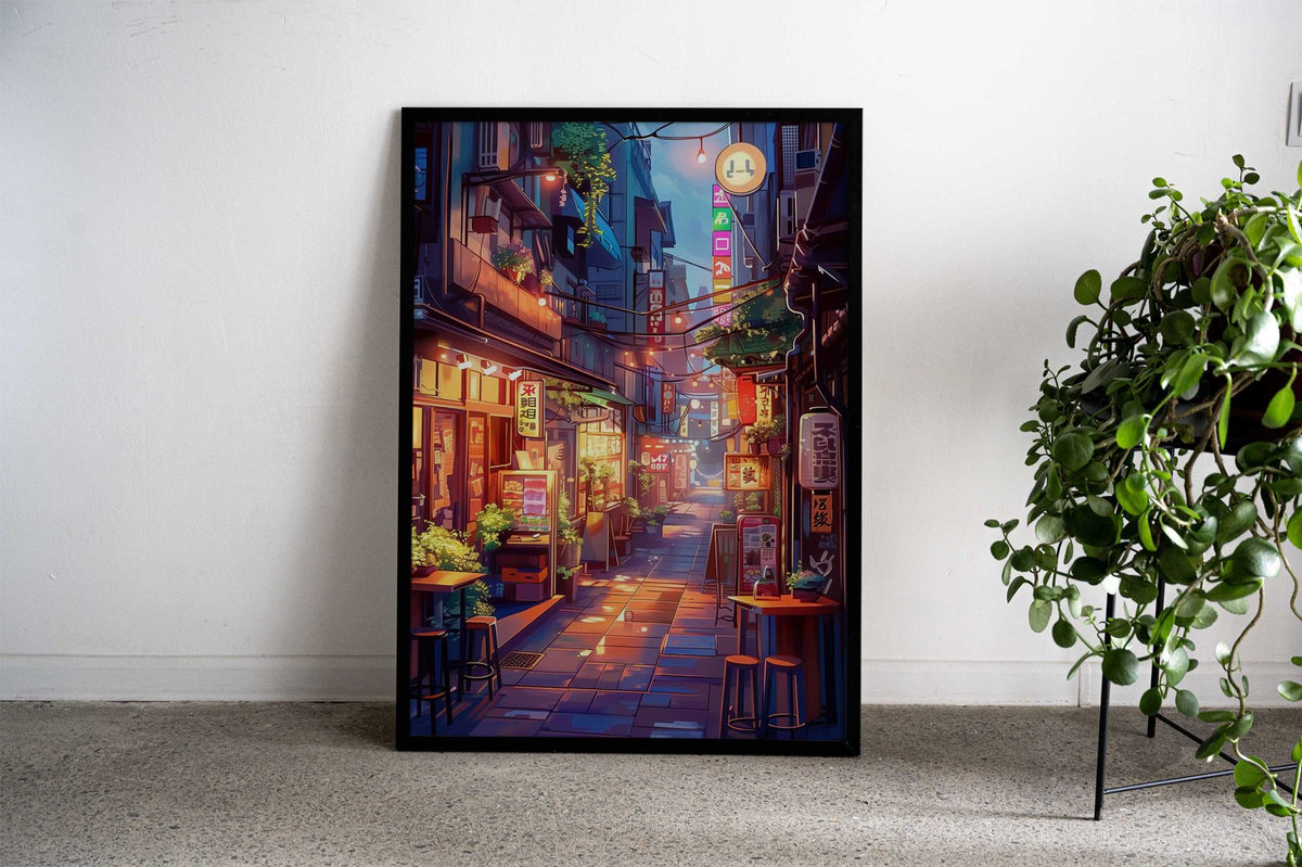 Cozy Lofi Street Anime Asian Style Poster | Wall Art for Home & Office | High-Quality Print - High-Quality Visual Display