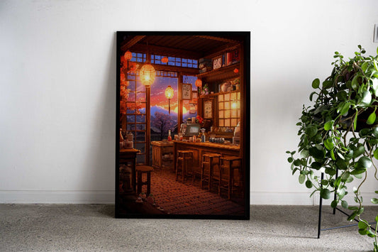 Cozy Ramen Shop Pixel Asian Style Poster | Wall Art for Home & Office | High-Quality Print - High-Quality Visual Display