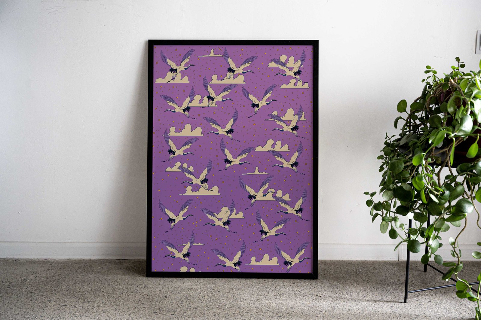 Cranes in Flight Asian Style Poster | Wall Art for Home & Office | High-Quality Print - High-Quality Visual Display